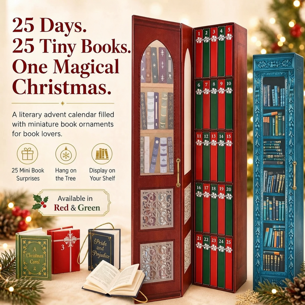 📚 25-Day Book Advent Calendar – 25 Openable Mini Book