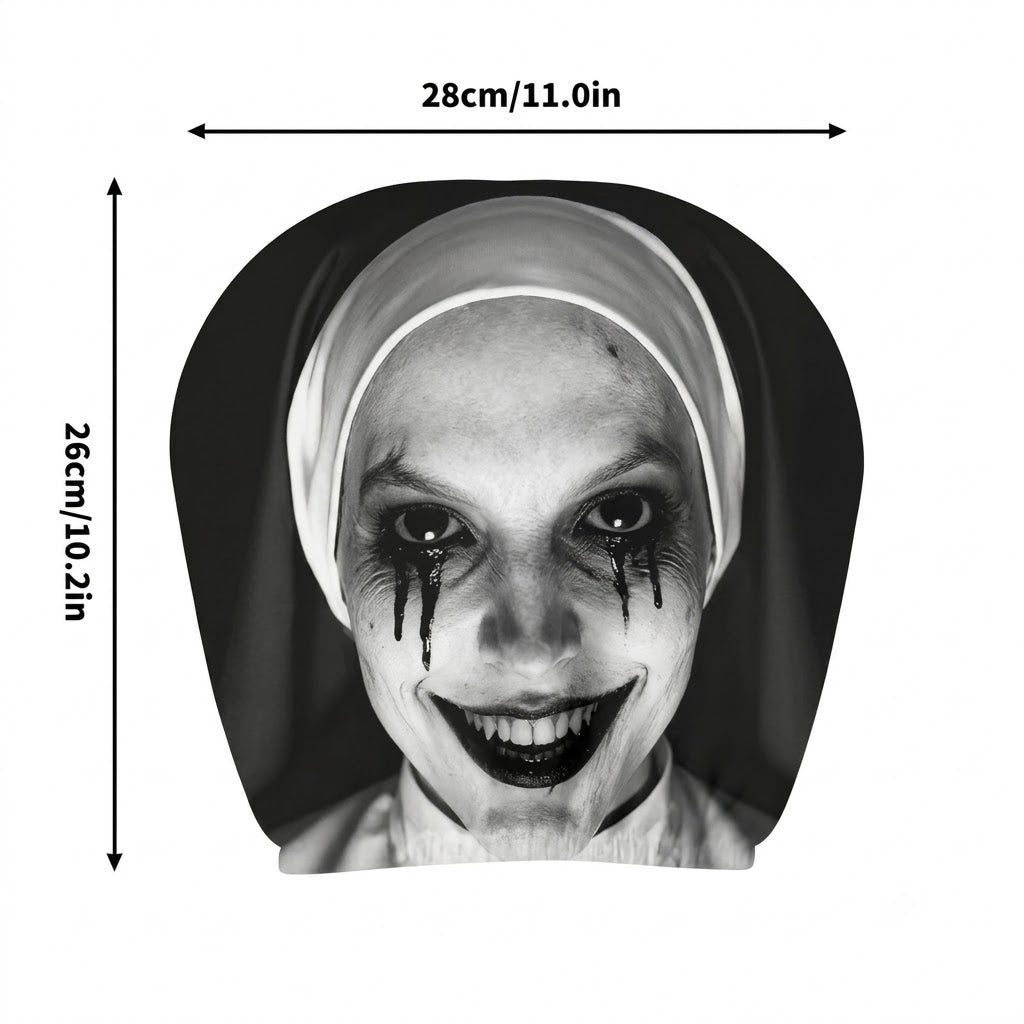 “Scary Face” Headrest Cover, Spooky-Style Stretchable Headrest Protector
