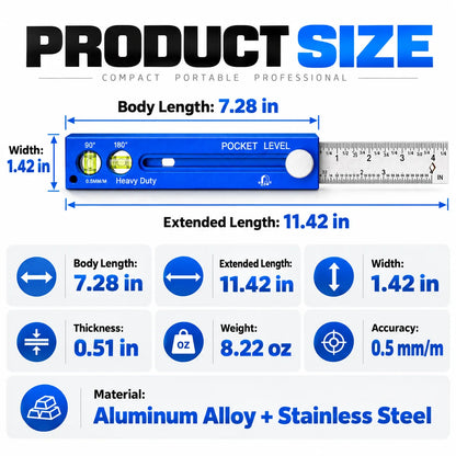 📏Multifunction Measuring Gauge & Level — ✨Measure, Align & Mark with Precision