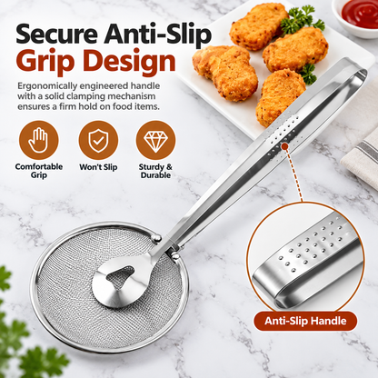 🍳2-in-1 Stainless Steel Oil Filter Clip-Suitable for fried foods