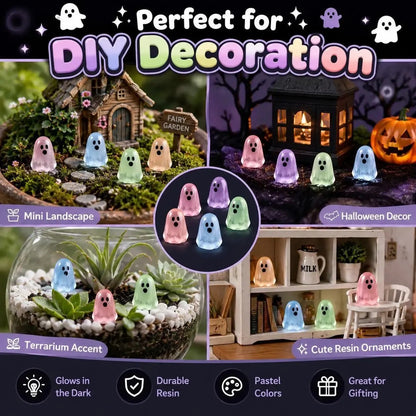 👻Mini Glow Ghost Decorations – Cute by Day, Spooky & Glowing After Dark