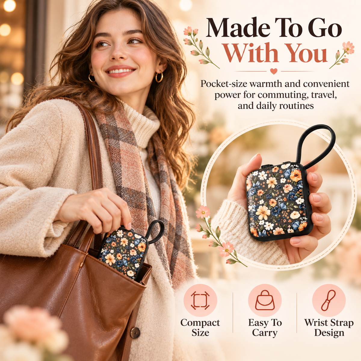 Rechargeable Hand Warmer – Slim Pocket Heater with Smart Temp Control