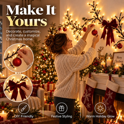 ✨ Willow Branch Lights – Elegant Warm Glow for Holiday Decor 🎁