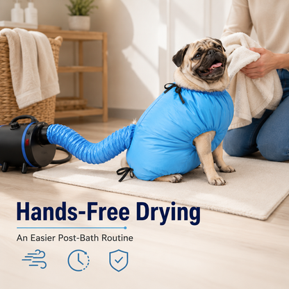 🐾 Fast 360° Circulating Pet Dryer Bag – Hands-Free Grooming & Deshedding Bag ✨