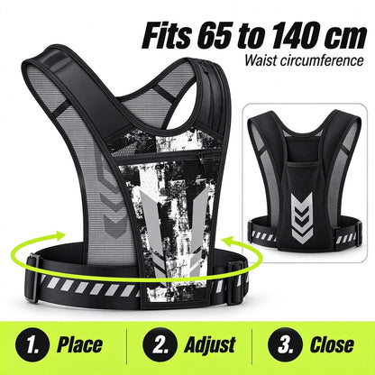 Hands-free reflective running vest