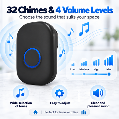 Wireless Door Bell Remote 32 Songs Melodies Home Smart Doorbell
