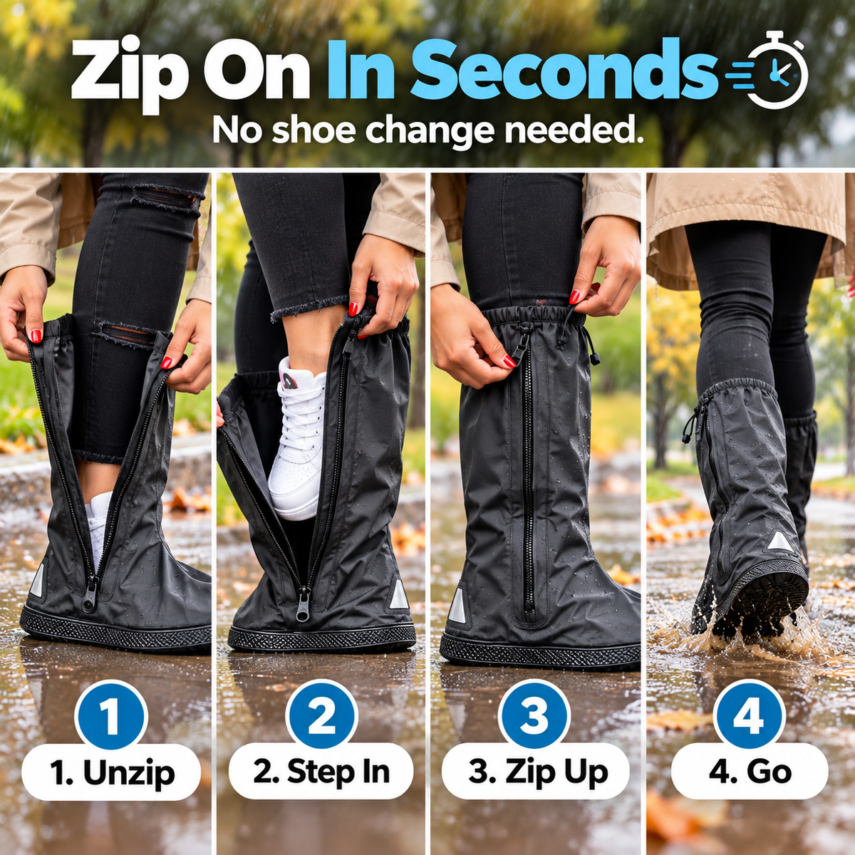 Reusable Waterproof Rain Shoe Covers
