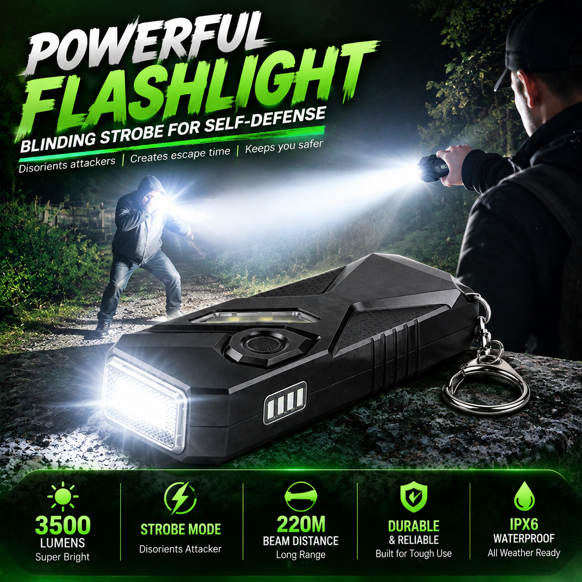 ⭐TA70 High-Brightness Tactical EDC Long-Range Battery-Operated Flashlight