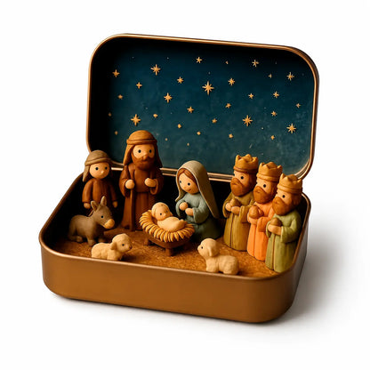 Home Supplies Pocket Mini Nativity Set, Plastic, Portable