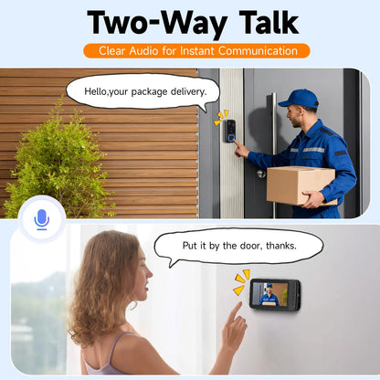 1080P Wireless Doorbell Camera with 4.3in Monitor No WiFi