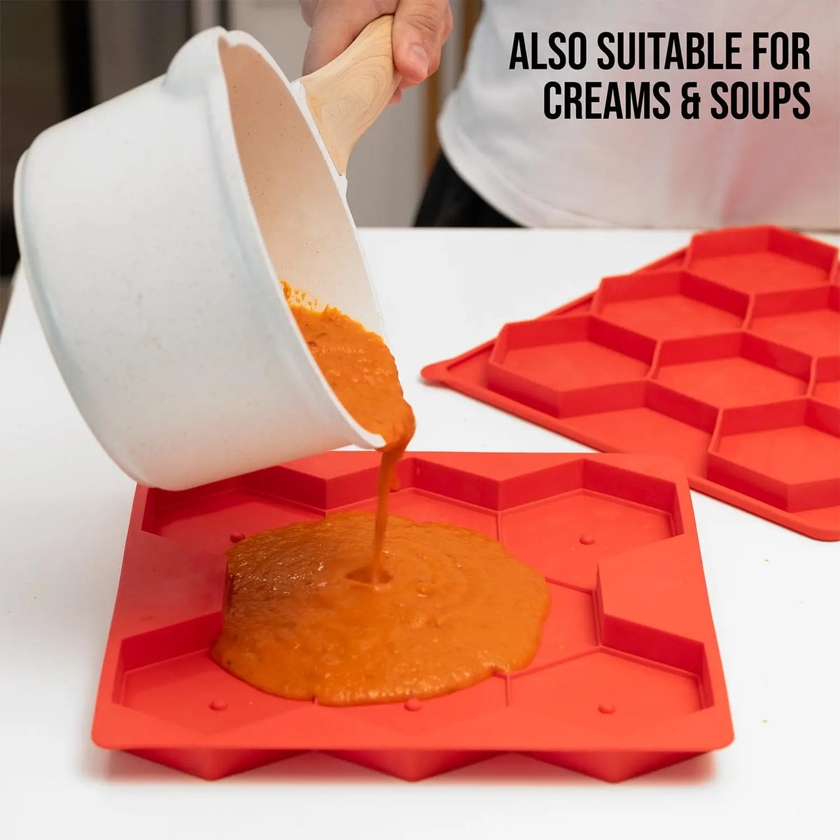 8-in-1 Hamburger Patty Storage Containers & Burger Mold - Non-Stick Silicone
