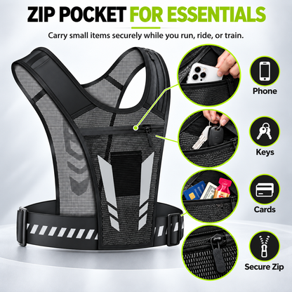Hands-free reflective running vest