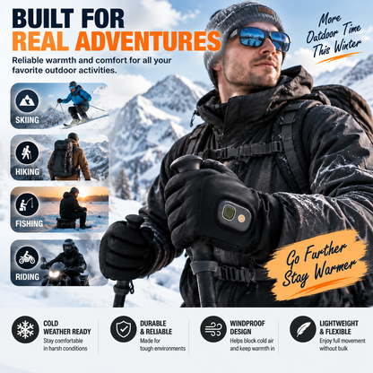 🔥Rechargeable Heated Gloves – Touchscreen Winter Gloves with Adjustable Heat for Skiing, Hiking & Outdoor Use