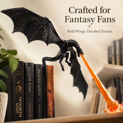🐉 3D Dragon Flame Bookshelf Nook Light 📚