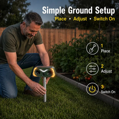 🌱Solar Motion-Activated Animal Repellent – Garden & Yard Protection