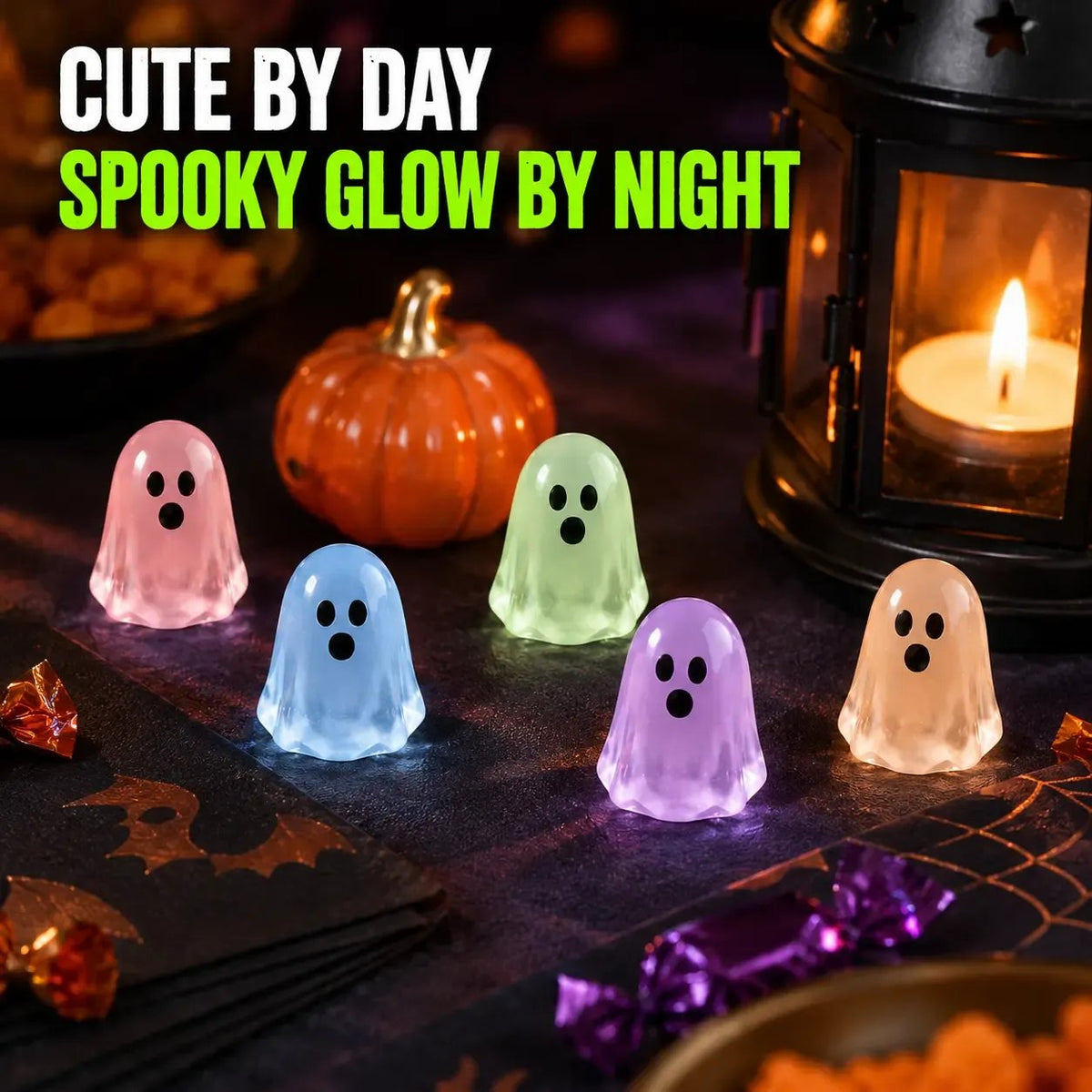👻Mini Glow Ghost Decorations – Cute by Day, Spooky & Glowing After Dark