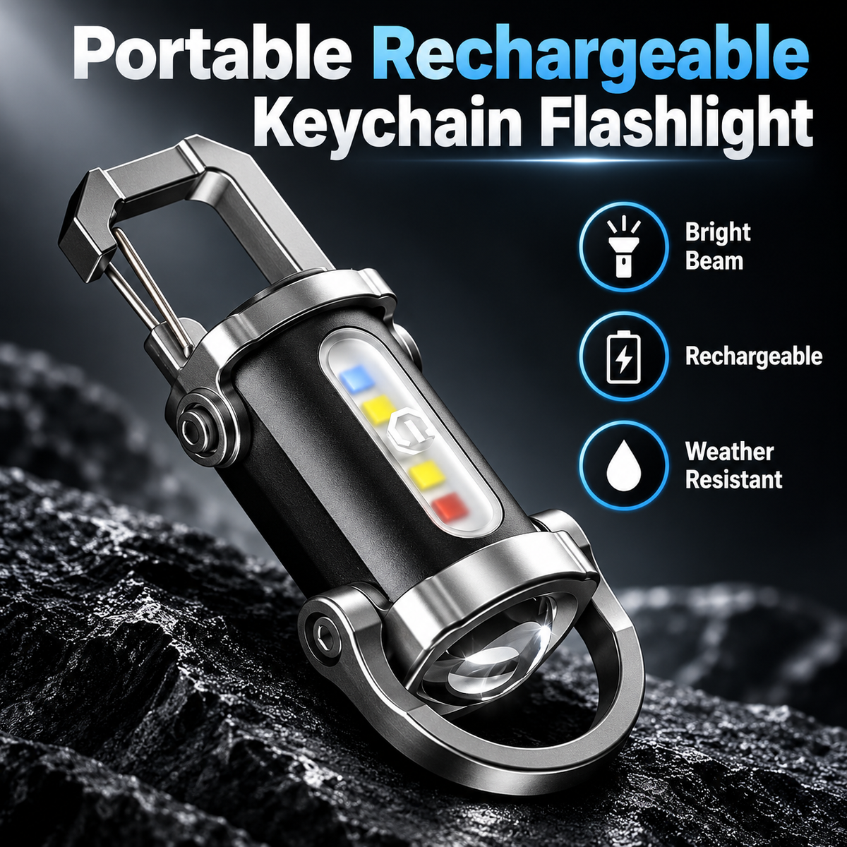 🔦 Rechargeable Keychain Flashlight – 300 Lumens, USB-C Charging & Compact, Unbreakable Design for EDC ⚡