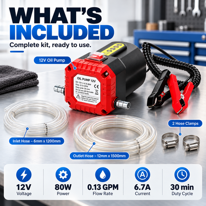 🔧 12V 80W Electric Oil Extractor Pump – Fast, Cleaner Oil Changes🔥