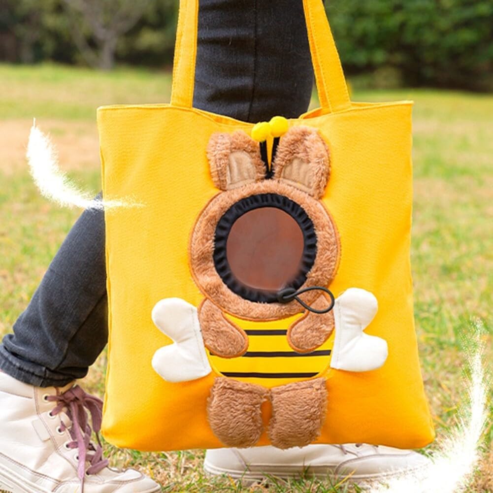 🐝Bee Out Cute Canvas Pet Bag | Cute Bee-Shaped Pet Canvas Shoulder Carrier🐾