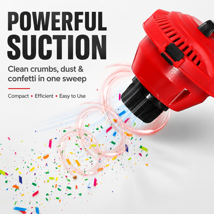 USB Mini Desktop Vacuum Cleaner – Trash Can-Shaped with Universal Wheels