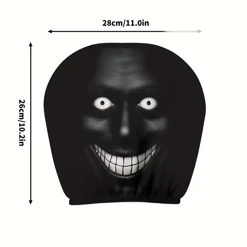 “Scary Face” Headrest Cover, Spooky-Style Stretchable Headrest Protector