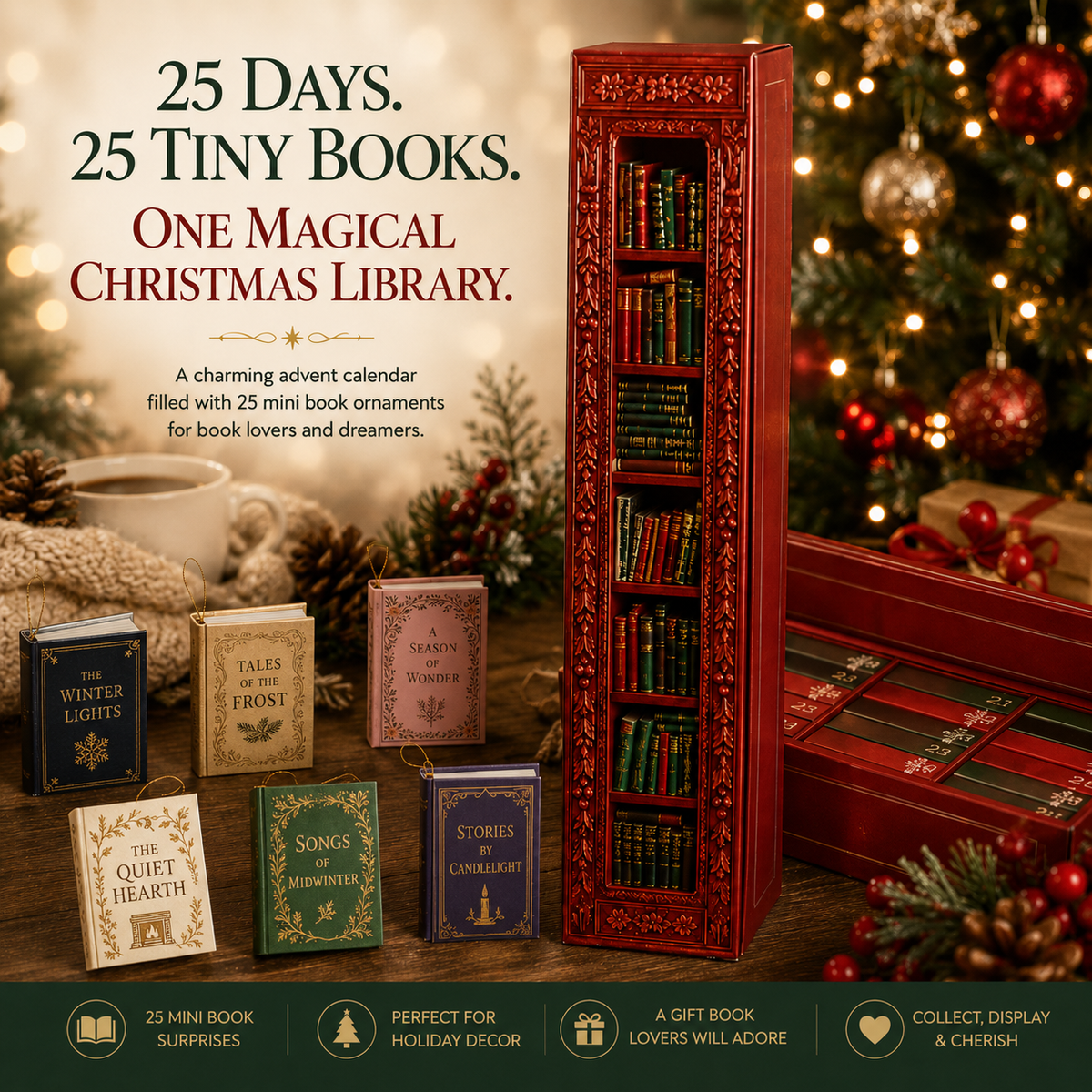 📚 25-Day Book Advent Calendar – 25 Openable Mini Book