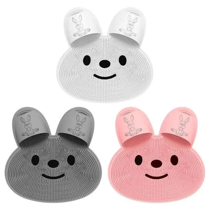 Rabbit Silicone Foot Scrubber Non-Slip Pad for Bath
