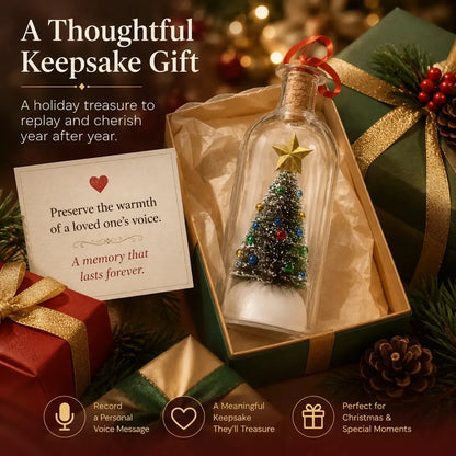 Recordable Christmas Message in a Bottle Ornament – Voice Recording Keepsake