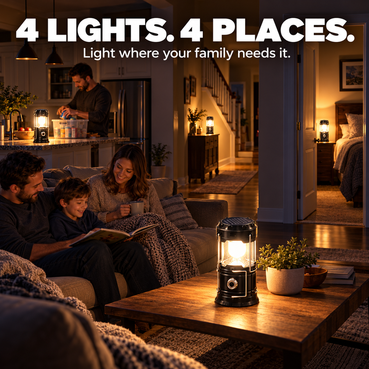 🔋 Solar USB LED Camping Lantern✨ Rechargeable & Waterproof