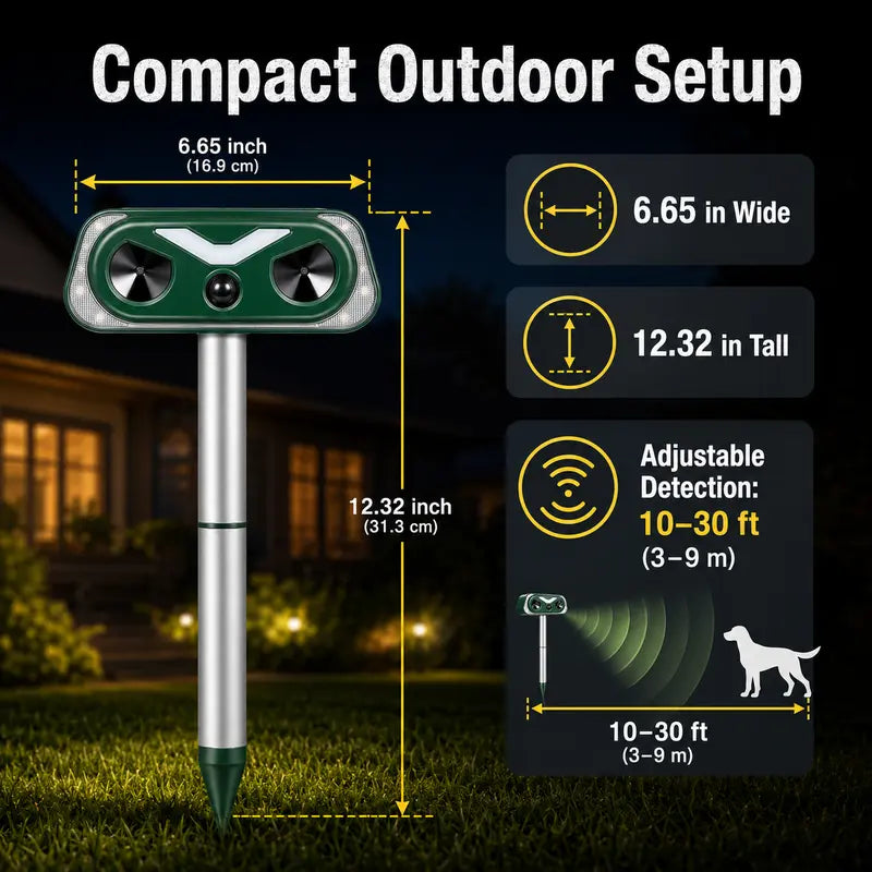 🌱Solar Motion-Activated Animal Repellent – Garden & Yard Protection