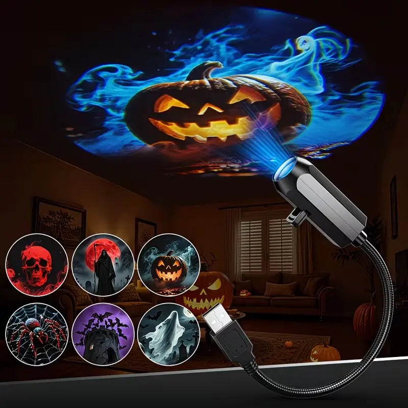🔥Night Light Projector 🔥Halloween USB Holographic Projector