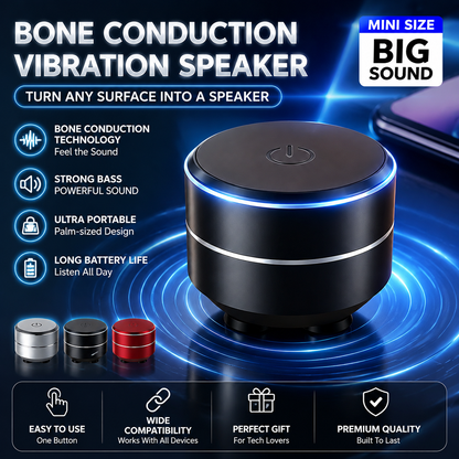 Bone Conduction Resonance Aluminum Alloy High-Power Vibration Bluetooth Speaker