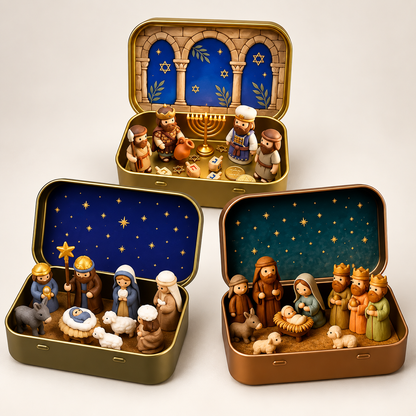 Home Supplies Pocket Mini Nativity Set, Plastic, Portable