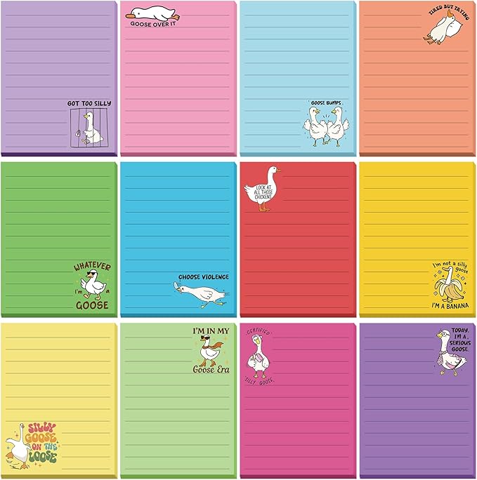 12 Pcs Funny Sticky Notes for Work 4x3 Inches Sarcastic Self Adhesive Notepads