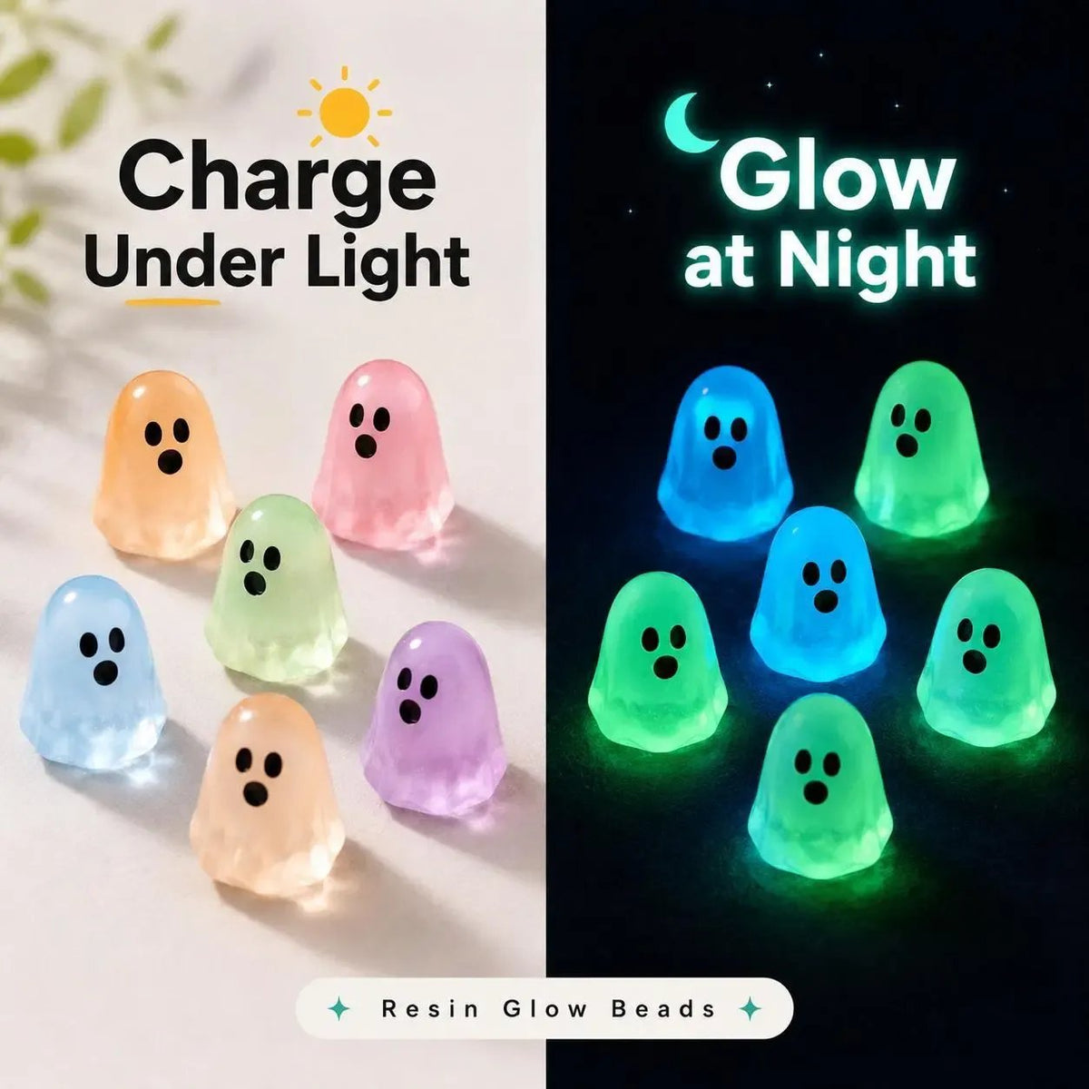 👻Mini Glow Ghost Decorations – Cute by Day, Spooky & Glowing After Dark
