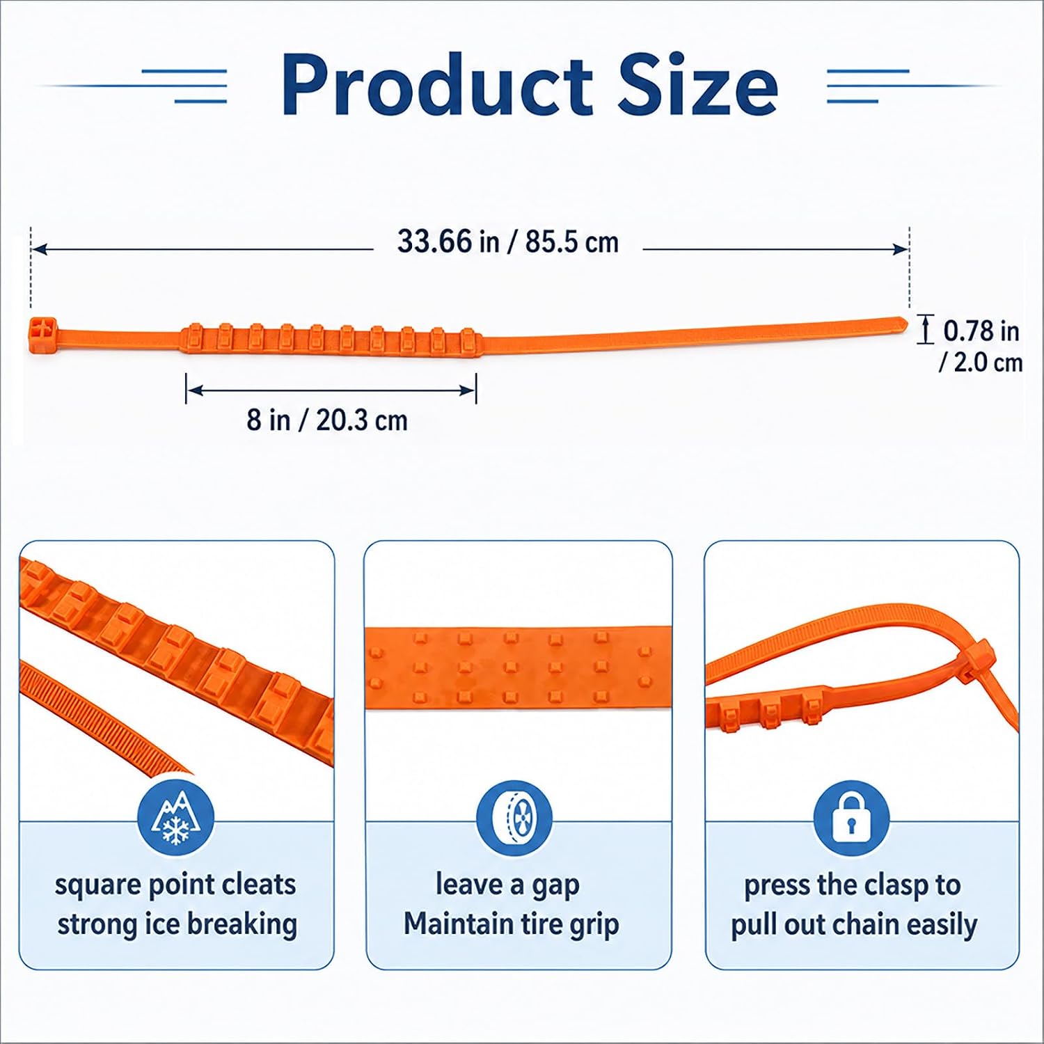 Product size: 33.66 inch length, 0.78 inch width, 8 inch cleat zone
