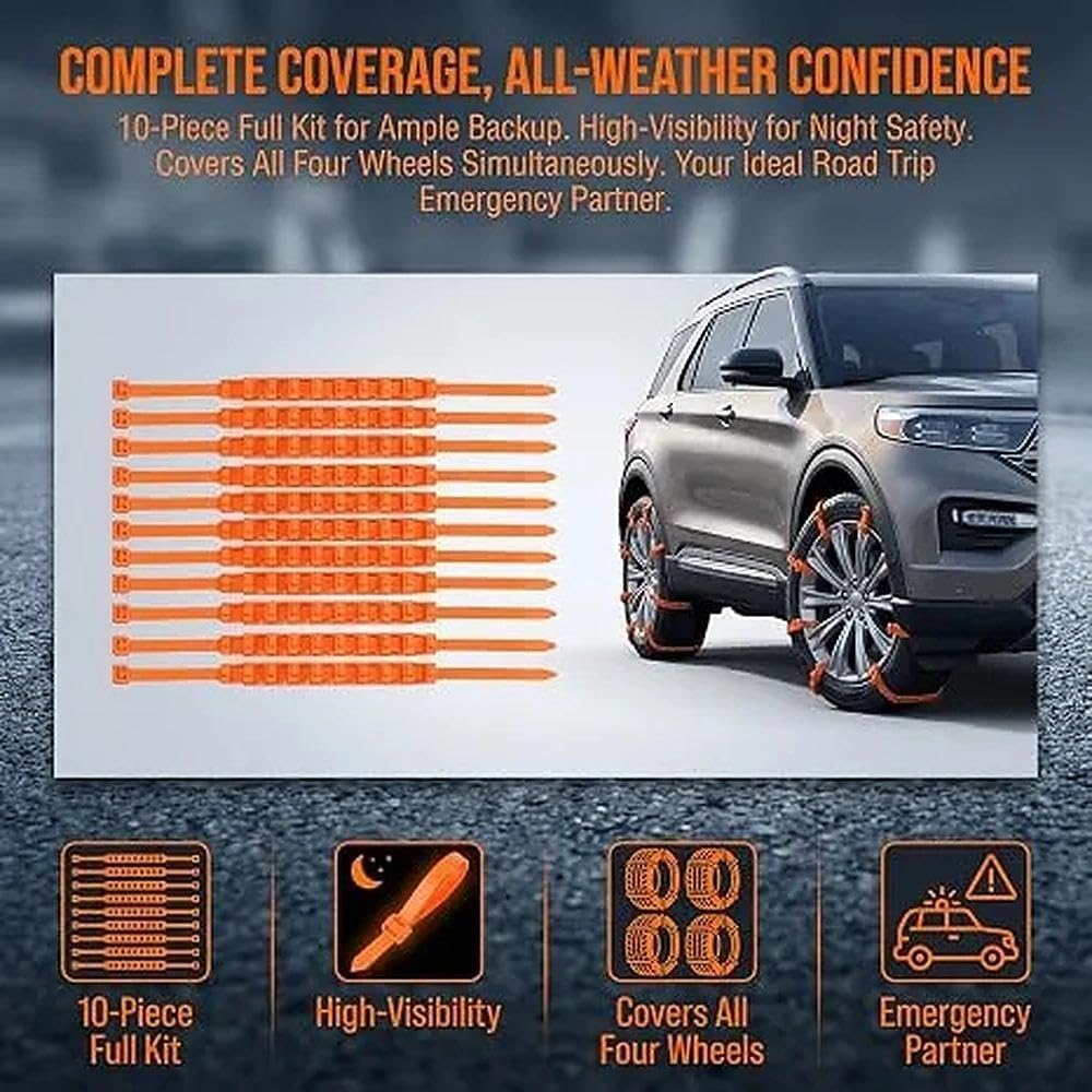 10-Piece Full Kit, high visibility, covers all four wheels, emergency partner