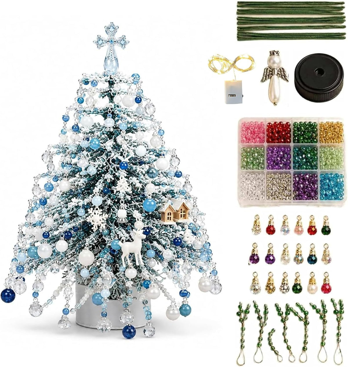 ✨ DIY Lighted Seasonal Tabletop Tree Kit – Create Your Own Holiday Magic