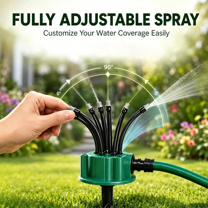 360° Automatic Garden Sprinkler, Multi-Head Lawn Watering Sprayer for Roof Cooling, Garden Irrigation Tool