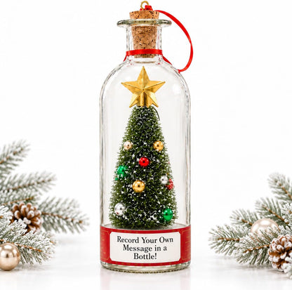 Recordable Christmas Tree in a Bottle Ornament, 25-Second Voice Message