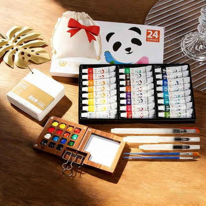 Walnut Wood Mini Watercolor Palette Kit