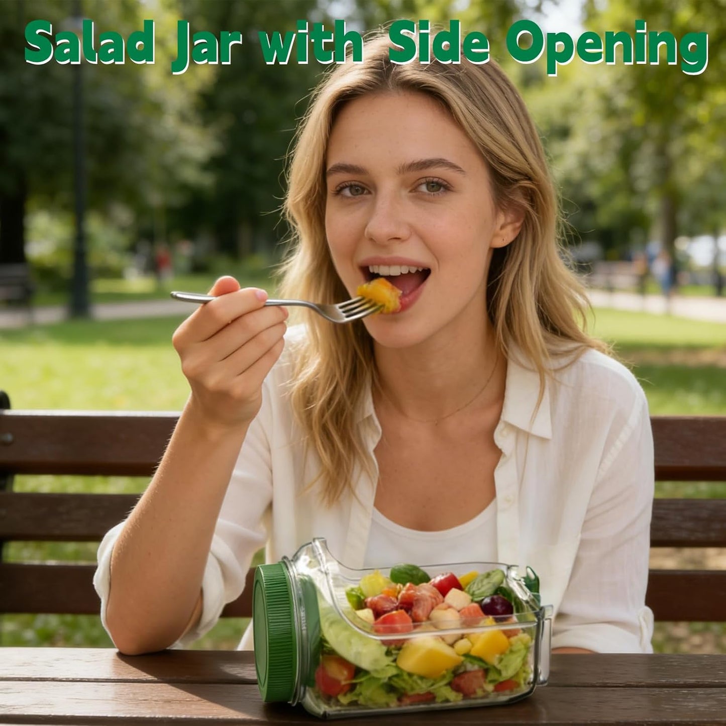 Salad Jar with Side Opening & Dressing Cup