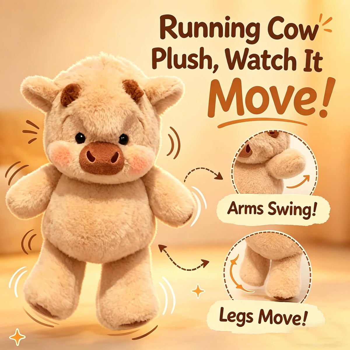 Running Scottish Highland Cow Stuffed Animal