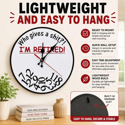 🔥Hot Sale 🔥Retirement Humorous Quote Wall Clock
