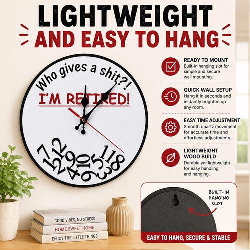 🔥Hot Sale 🔥Retirement Humorous Quote Wall Clock