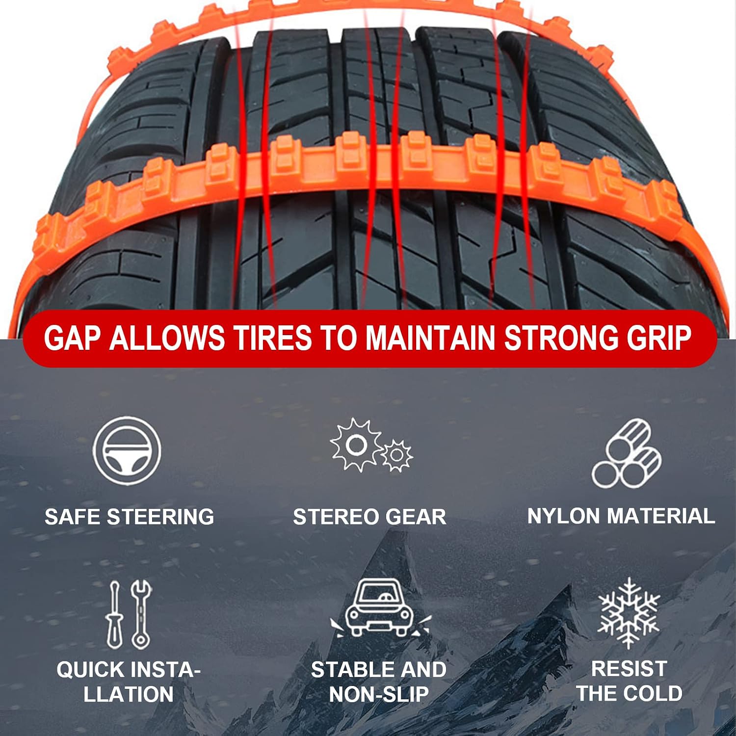 Gap allows tires to maintain strong grip, safe steering, stable non-slip, resist the cold