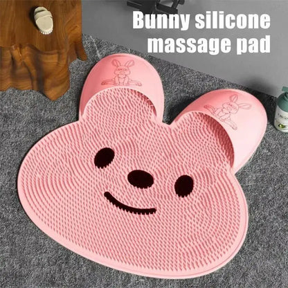 Rabbit Silicone Foot Scrubber Non-Slip Pad for Bath