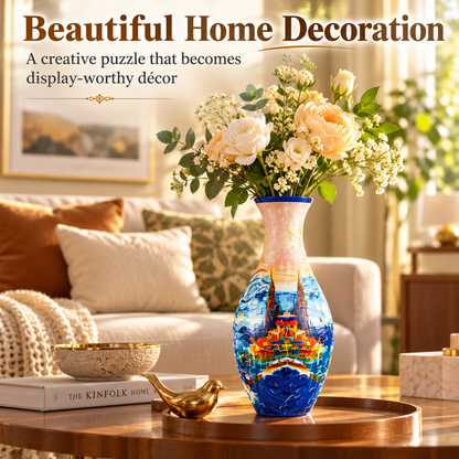 Handmade 3D Puzzle Vase Geometric DIY Decor
