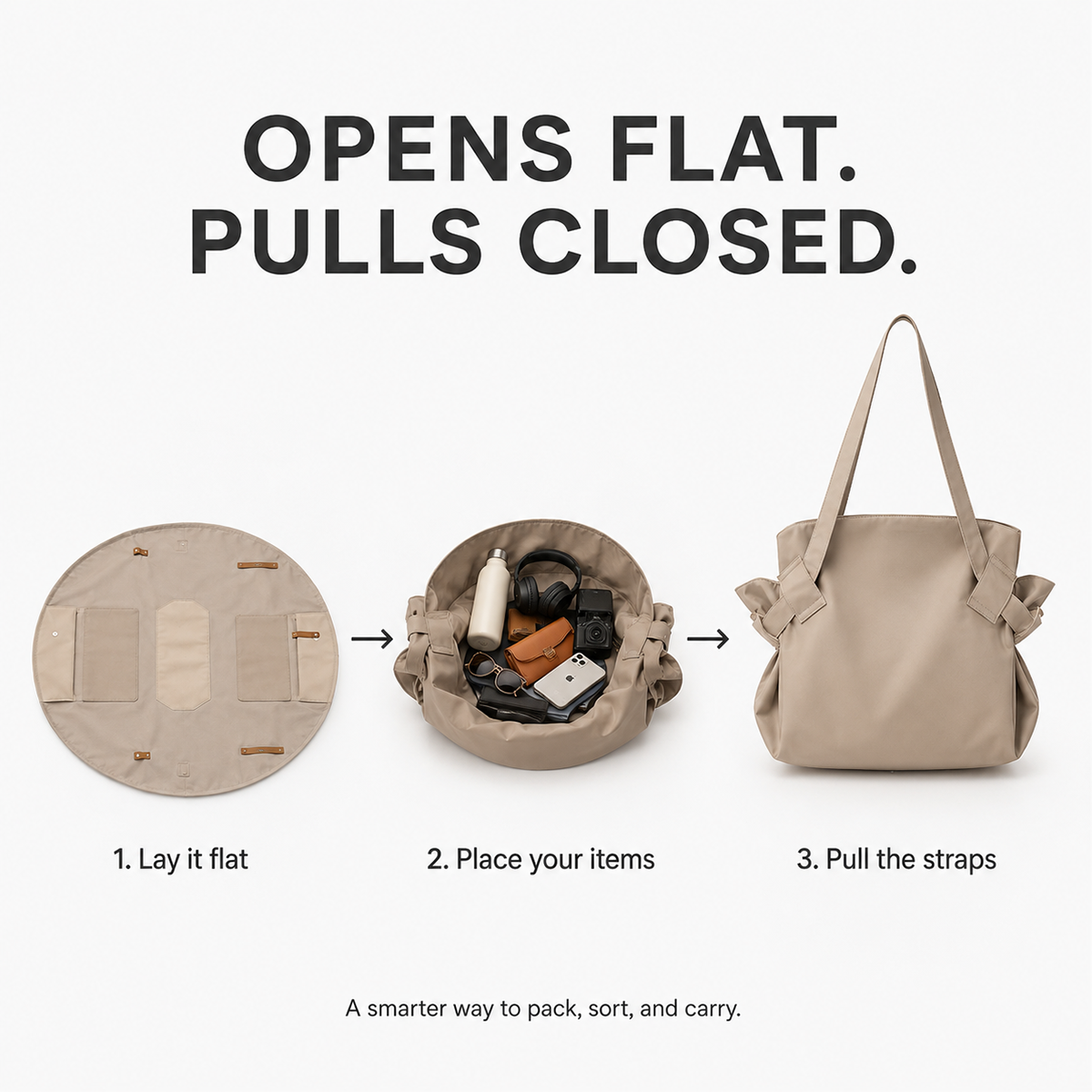 Lay-Flat Drawstring Tote