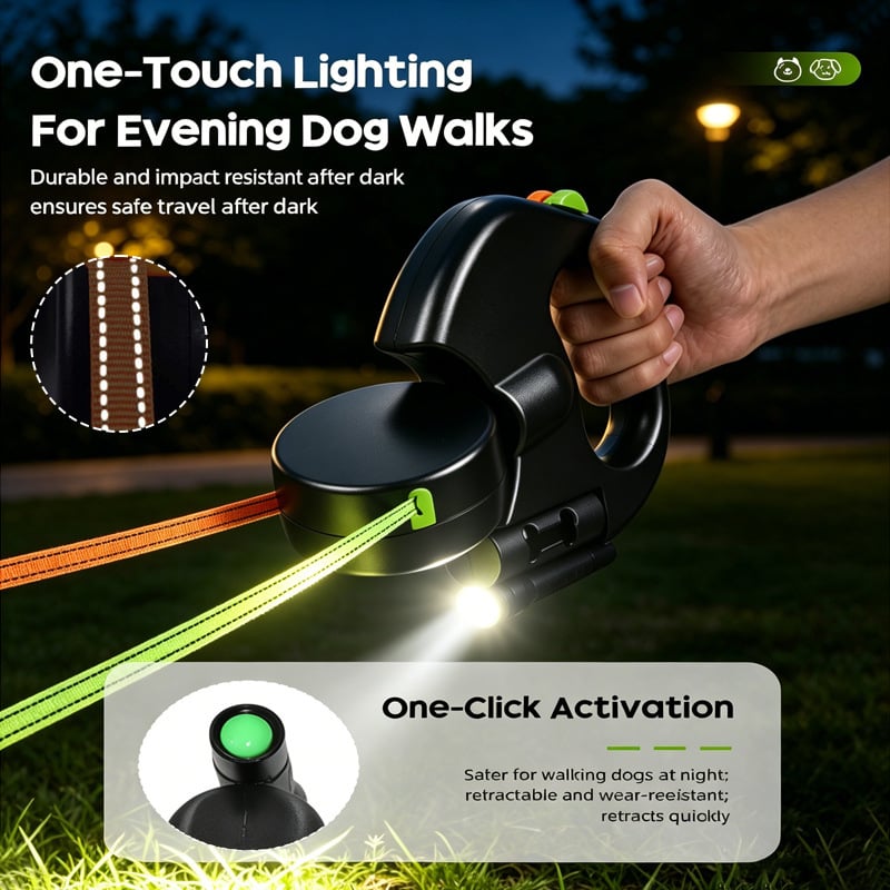 360° Anti-Tangle Dual Dog Retractable Leash